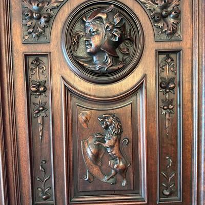 Antique French Renaissance Revival Walnut Buffet, 19th Century