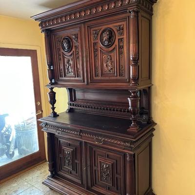 Antique French Renaissance Revival Walnut Buffet, 19th Century