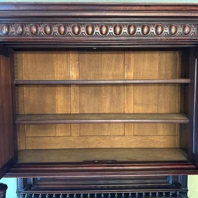 Antique French Renaissance Revival Walnut Buffet, 19th Century