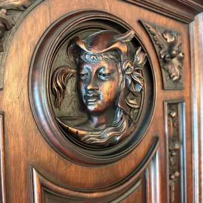 Antique French Renaissance Revival Walnut Buffet, 19th Century