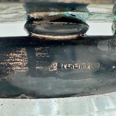 Cut Crystal & Sterling Silver Ashtray with Match Holder