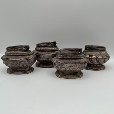 Set of 4 1942 “Comus” Silverplate Table Lighters