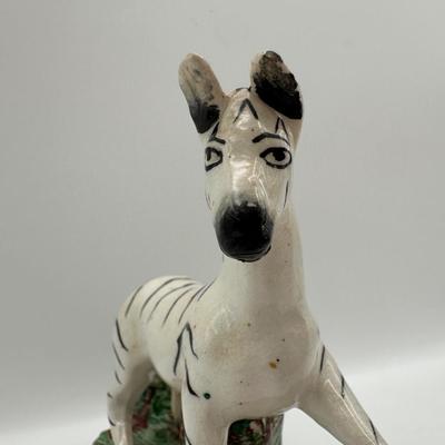 Vintage Old Staffordshire Ware Zebra Figurine, England