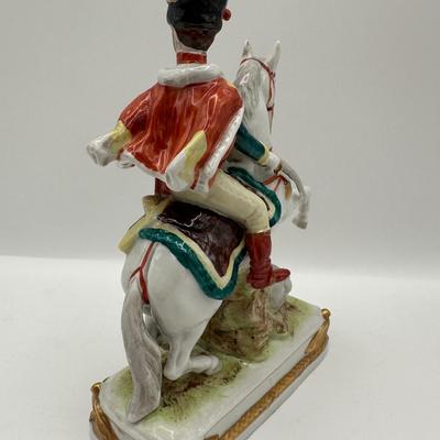 Hand-Painted German Porcelain Figure – Prince Eugene on Horseback