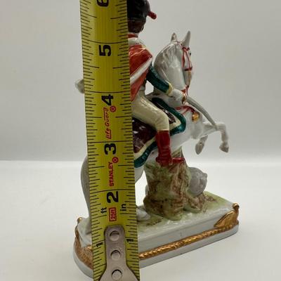 Hand-Painted German Porcelain Figure – Prince Eugene on Horseback