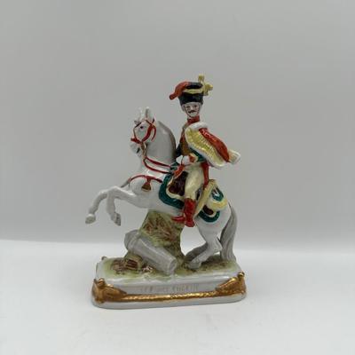 Hand-Painted German Porcelain Figure – Prince Eugene on Horseback