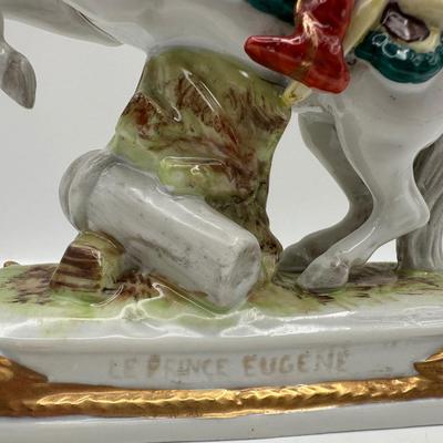 Hand-Painted German Porcelain Figure – Prince Eugene on Horseback