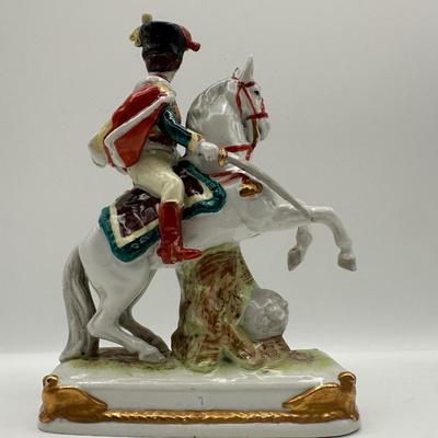 Hand-Painted German Porcelain Figure – Prince Eugene on Horseback
