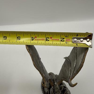 Pewter Dragon Sculpture “Mater” by SL & Shayn Garrity (2003) on Wooden Base