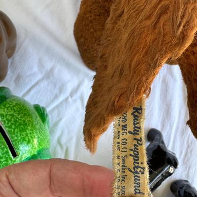 Sale Photo Thumbnail #109: Gund puppy very loved, Mid century ceramic dogs, money banks, Huskie dog  plush. Sorry no shipping