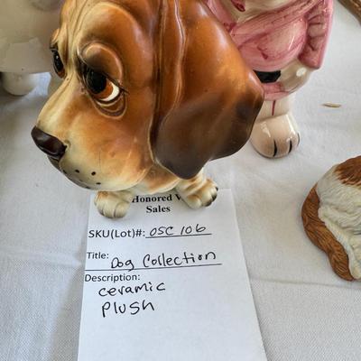 Sale Photo Thumbnail #104: Gund puppy very loved, Mid century ceramic dogs, money banks, Huskie dog  plush. Sorry no shipping