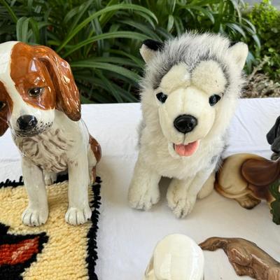 Sale Photo Thumbnail #113: Gund puppy very loved, Mid century ceramic dogs, money banks, Huskie dog  plush. Sorry no shipping
