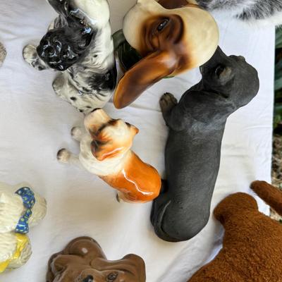 Sale Photo Thumbnail #112: Gund puppy very loved, Mid century ceramic dogs, money banks, Huskie dog  plush. Sorry no shipping