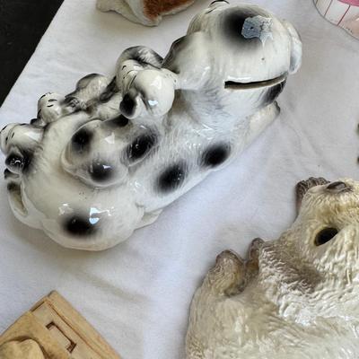 Sale Photo Thumbnail #117: Gund puppy very loved, Mid century ceramic dogs, money banks, Huskie dog  plush. Sorry no shipping