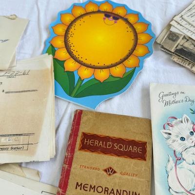 Sale Photo Thumbnail #138: Do you like to read old letters? This handwritten lot goes into stories written long ago. Fun newspaper clippings and other ephemera . All posted.. Great for inspiration, scrapbook, art or stamp collecting.