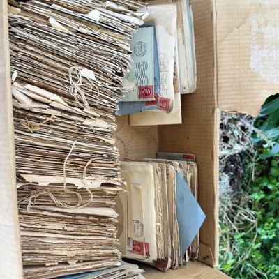 Sale Photo Thumbnail #156: Letter and photo cards from the early 1900s, written in the ink penmanship of the time. Great for inspiration, scrapbook, art or stamp collecting. . Interesting to delve into for insight into the time period. All are open, posted, dirty but readable and m