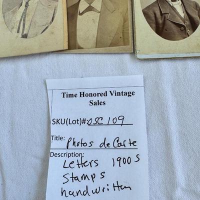 Sale Photo Thumbnail #148: Letter and photo cards from the early 1900s, written in the ink penmanship of the time. Great for inspiration, scrapbook, art or stamp collecting. . Interesting to delve into for insight into the time period. All are open, posted, dirty but readable and m
