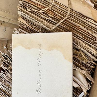 Sale Photo Thumbnail #154: Letter and photo cards from the early 1900s, written in the ink penmanship of the time. Great for inspiration, scrapbook, art or stamp collecting. . Interesting to delve into for insight into the time period. All are open, posted, dirty but readable and m