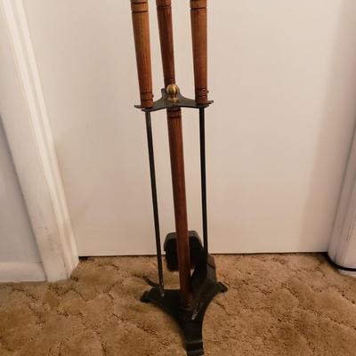 Cast Iron Fireplace Andirons and Tool Set (LR-KD)