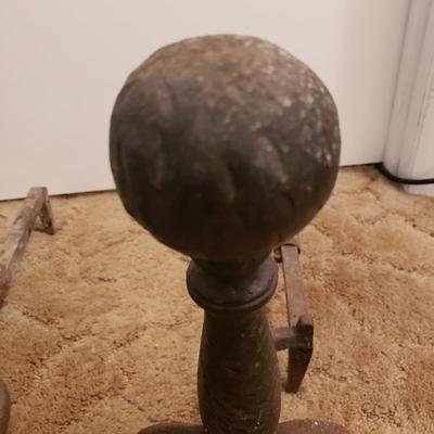 Cast Iron Fireplace Andirons and Tool Set (LR-KD)
