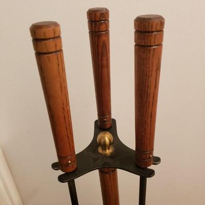 Cast Iron Fireplace Andirons and Tool Set (LR-KD)