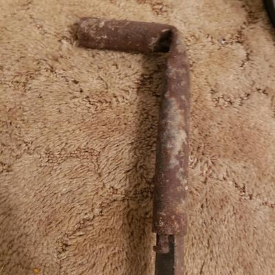Cast Iron Fireplace Andirons and Tool Set (LR-KD)