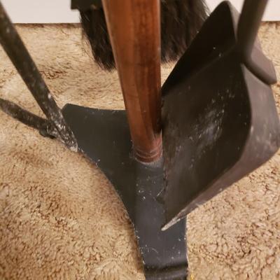 Cast Iron Fireplace Andirons and Tool Set (LR-KD)