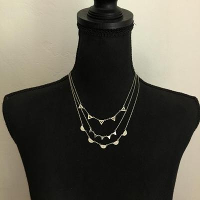 Beautiful Stella, and dot rhinestone multi layered necklace, silver toned