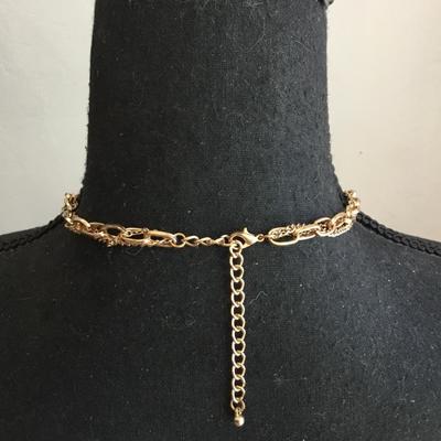 Cute, gold tone fashion, multi layered necklace