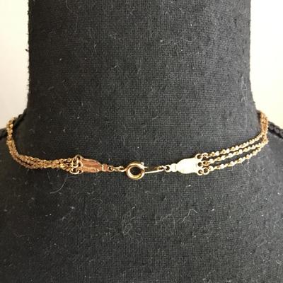 Vintage layered gold tone, chain necklace, dainty