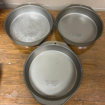Set of 3 EKCO USA 8” Metal Pie Pan