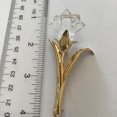 Swarovski Lily flower pin brooch