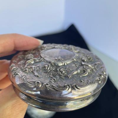Vintage Sterling Silver Bud Vase and Victorian Vanity Jar