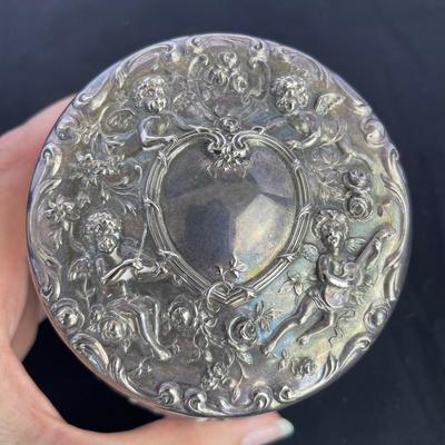 Vintage Sterling Silver Bud Vase and Victorian Vanity Jar