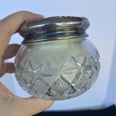 Vintage Sterling Silver Bud Vase and Victorian Vanity Jar