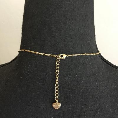 Bracha initial card necklace very nice gold filled