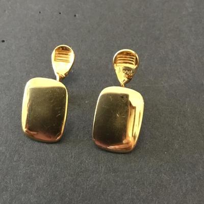 Vintage Monet clip on earrings, gold toned