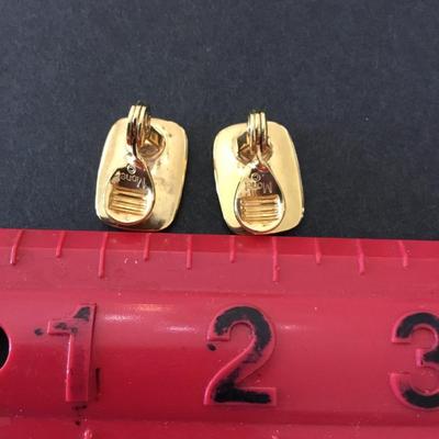 Vintage Monet clip on earrings, gold toned