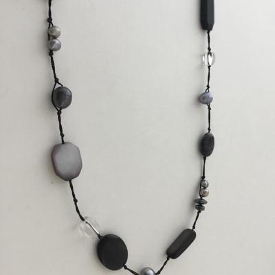 Marked beautiful beaded fashion long necklace