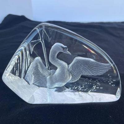 Mats Jonasson Signed Lead Crystal Paperweights