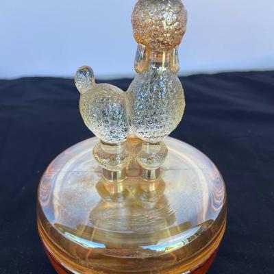 Vintage Jeanette Glass Poodle Powder Jar