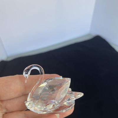 2 Crystal Swans Swarovski and other