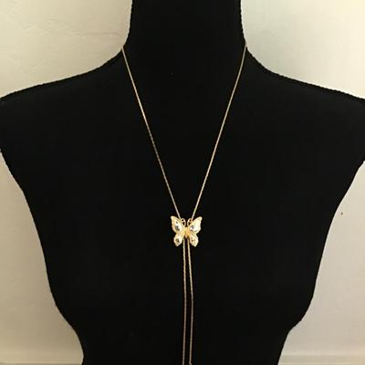 Beautiful vintage butterfly slider necklace