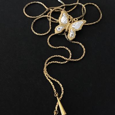 Beautiful vintage butterfly slider necklace
