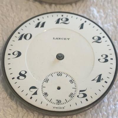Lancet / Marvin Watch Co. & Waltham 15 Jewel Pocket Watch Movements
