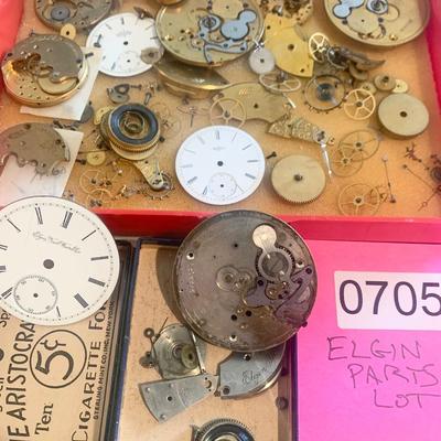 Elgin Pocket Watch Parts Lot
