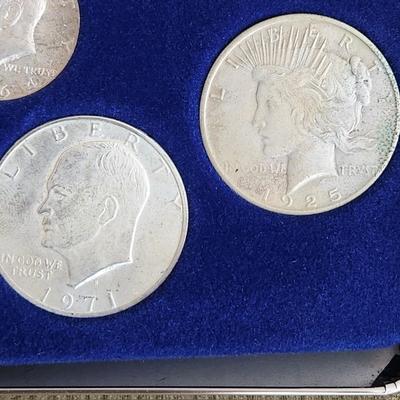 100 Years of United States Silver Coins in case
