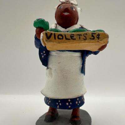 Handmade Folk Art Figurine “Viola Violet”