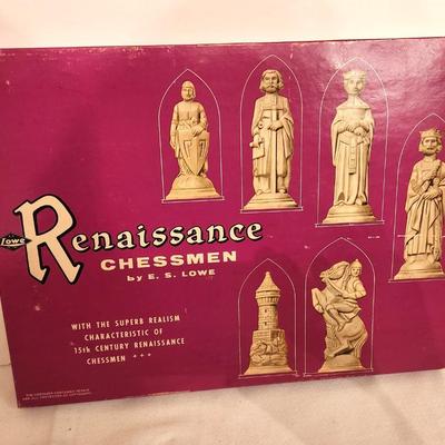 Lot #102 Lowe Renaissance Chess Set - complete in box - vintage