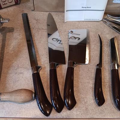 NEW GINSU CUTLERY AND #2 UNIVERSAL MEAT GRINDER